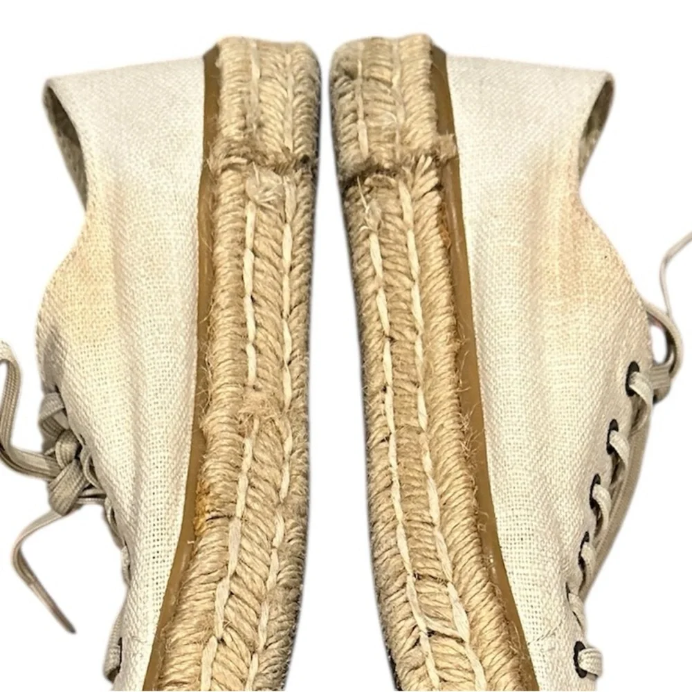 SeaVees Lace-up Coronado Natural Slub Linen Cream Espadrille Casual Sneakers 8